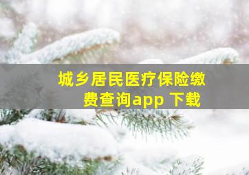 城乡居民医疗保险缴费查询app 下载